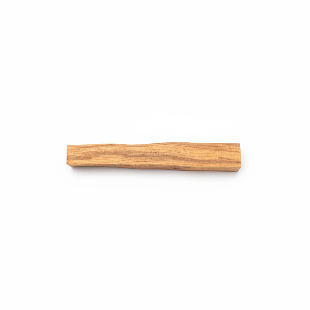 Single natural Palo Santo holy wood stick on a white background
