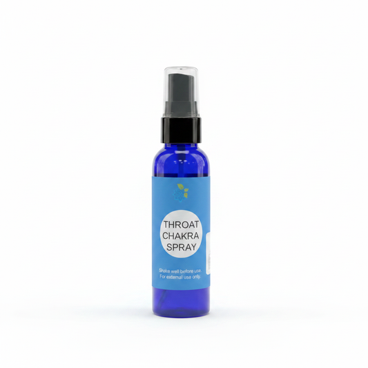 Throat Chakra Spray product packaging on a clean white background