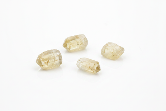 Yellow Apatite shown on a clean light background